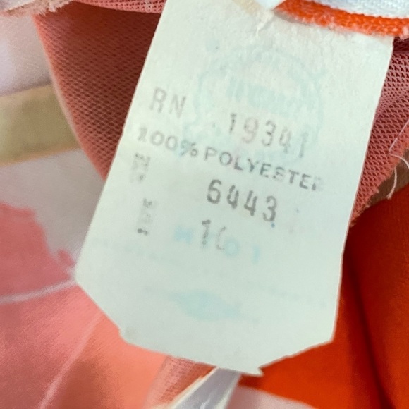 Vintage Top & Maxi Skirt 60s 2 Piece Set Orange Floral Psychedelic Print S / M - Picture 10 of 11